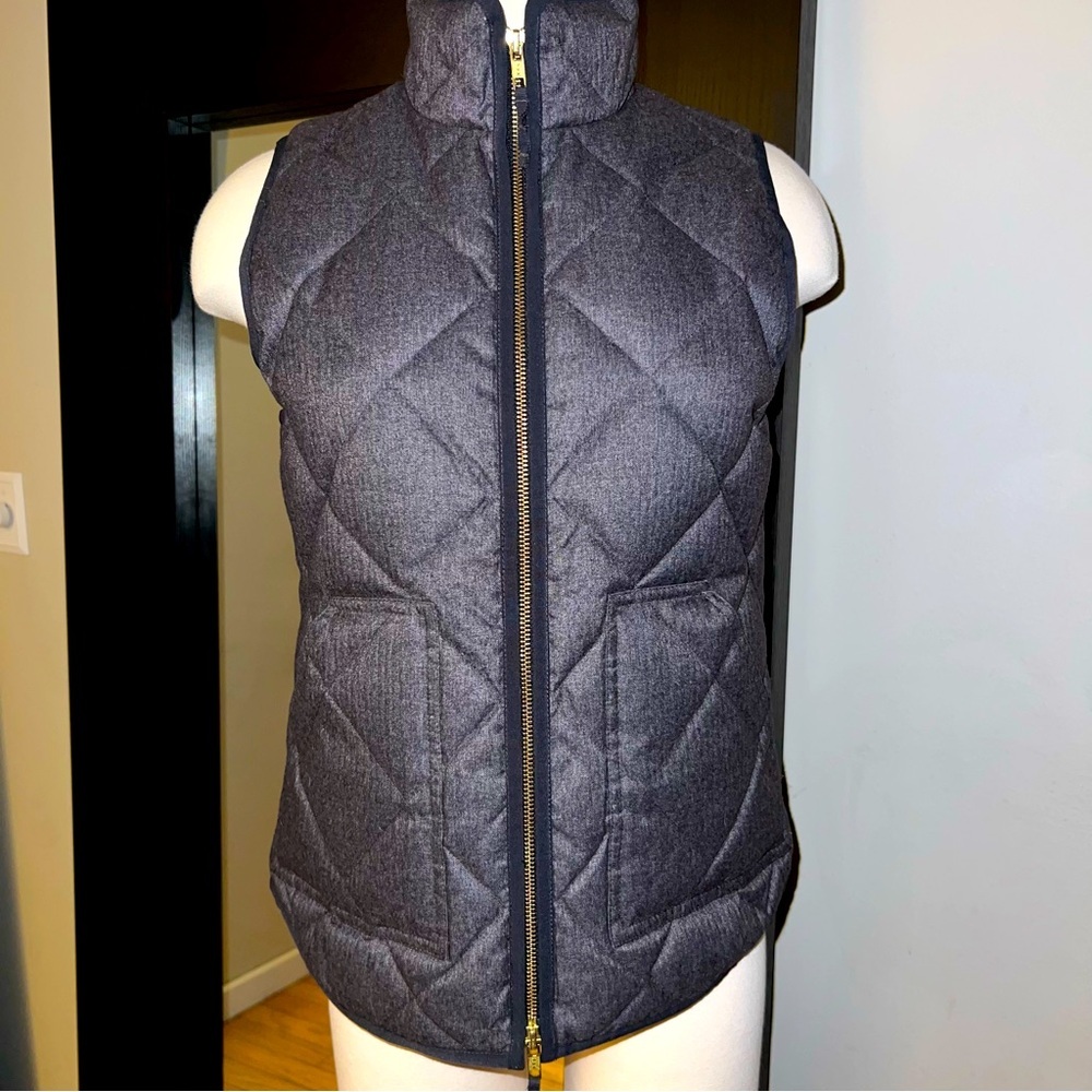 J. Crew Dark Gray Quilted Puffer Vest XSmall